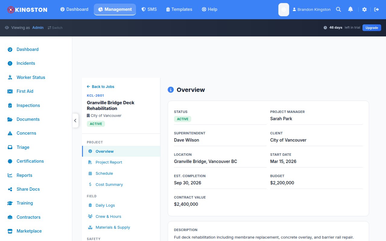 Job detail page with sidebar