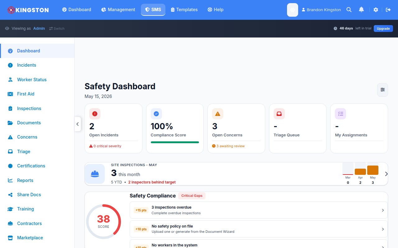 Safety compliance dashboard